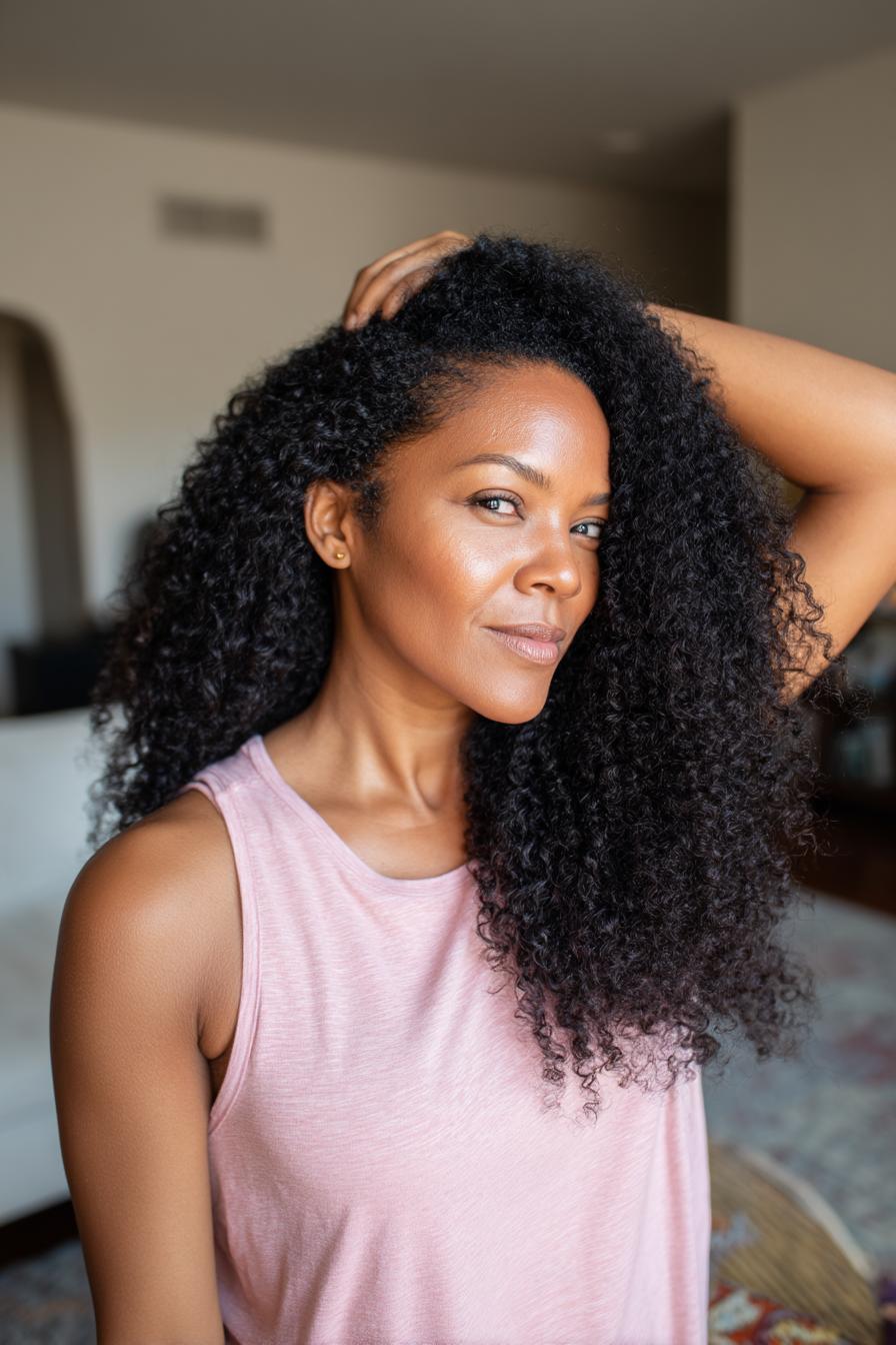 Radiant Flowing Curly Elegance