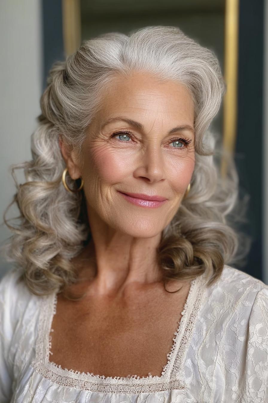 Silver Curls Gracefully Framed
