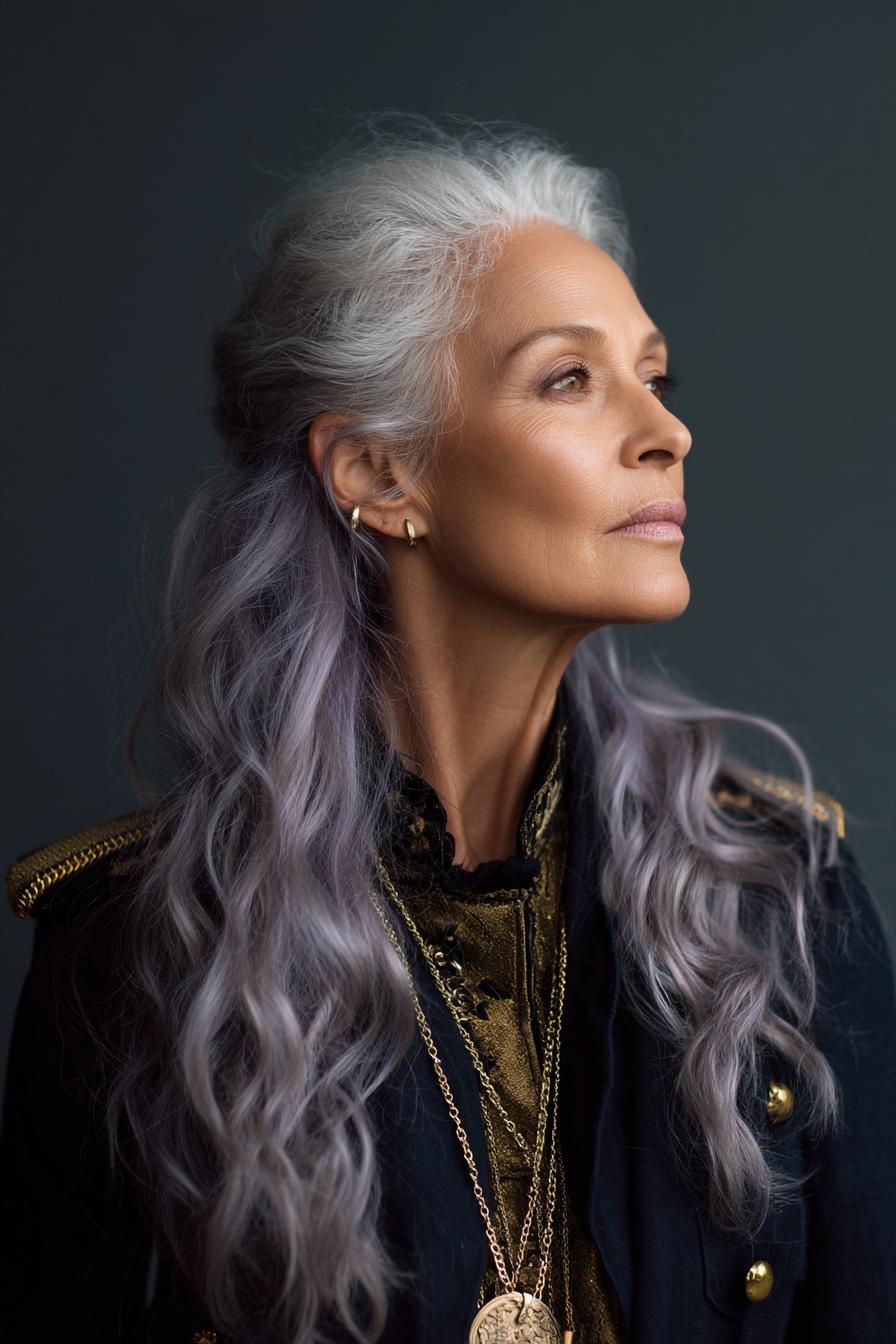 Silver Elegance in Waves