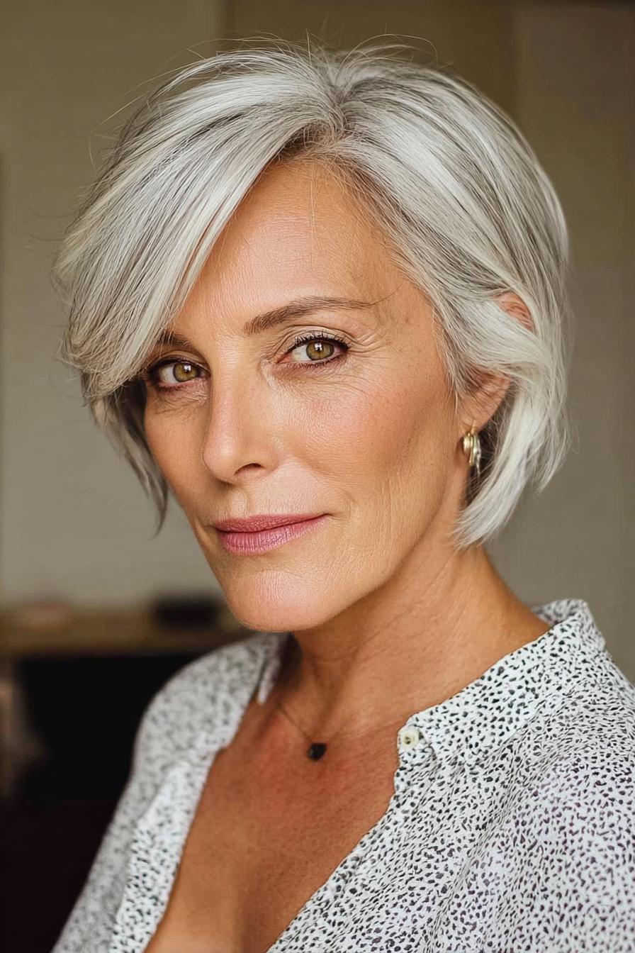Silver Gray Bob Beauty