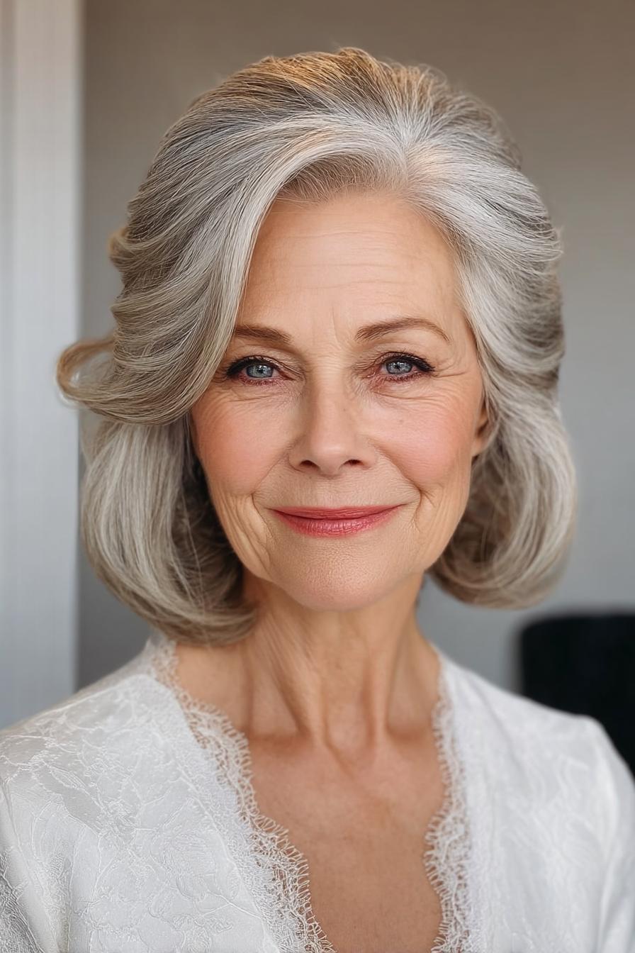 Silver Locks Radiating Elegance