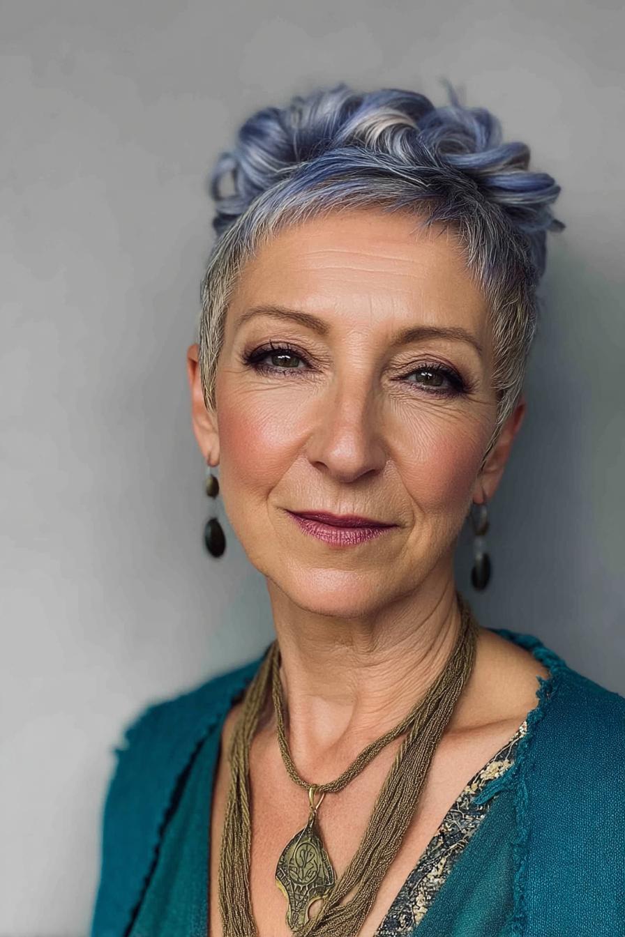 Silvery Blue Pixie Style