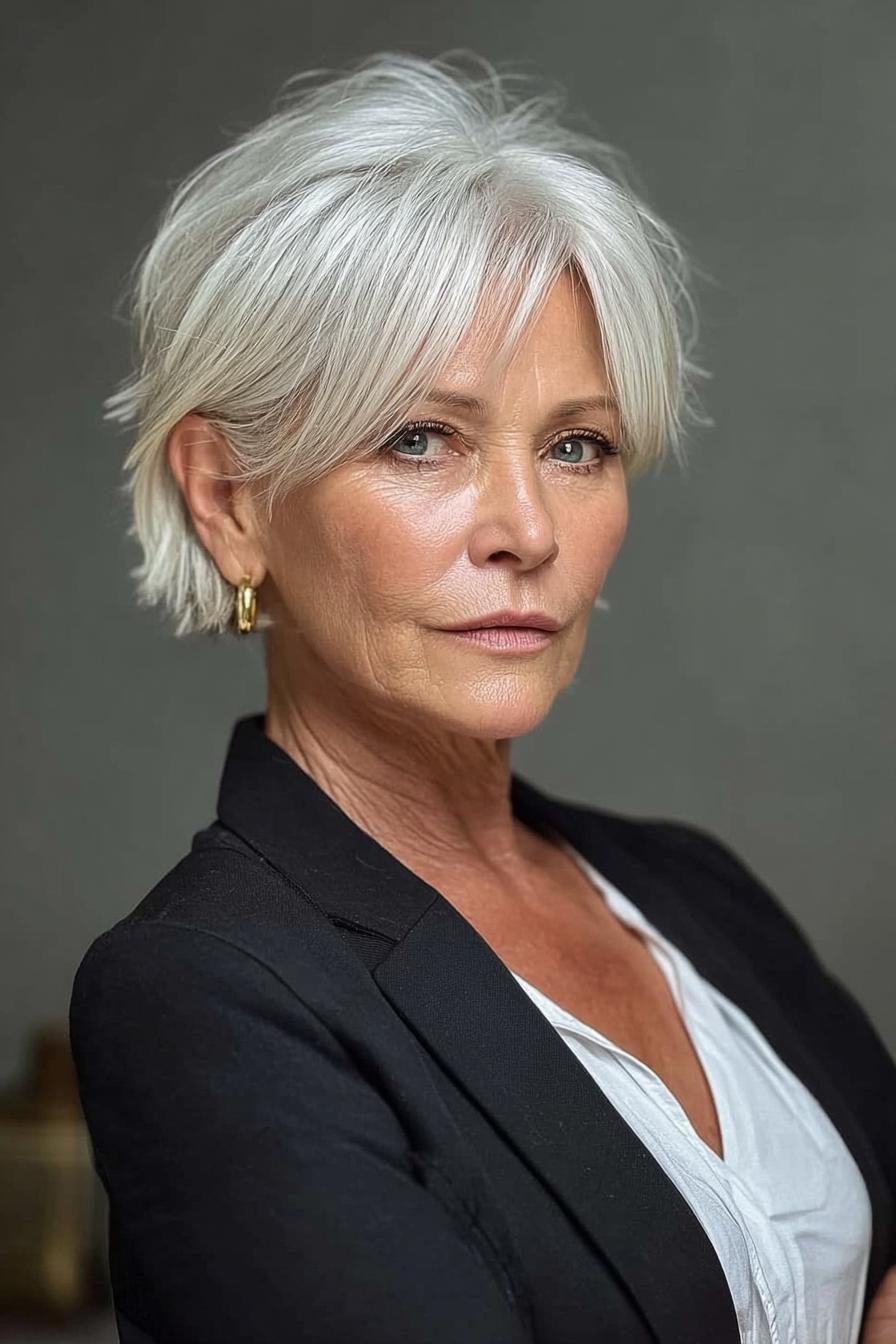 Silvery White Layered Beauty