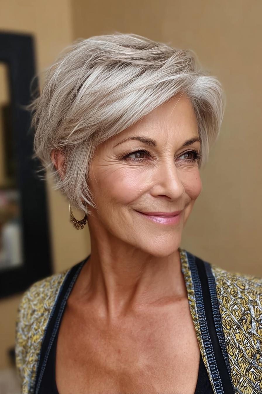Textured Asymmetrical Pixie Style