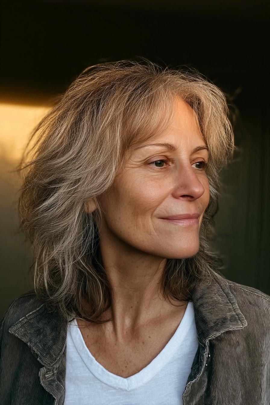 Textured Graceful Gray Waves