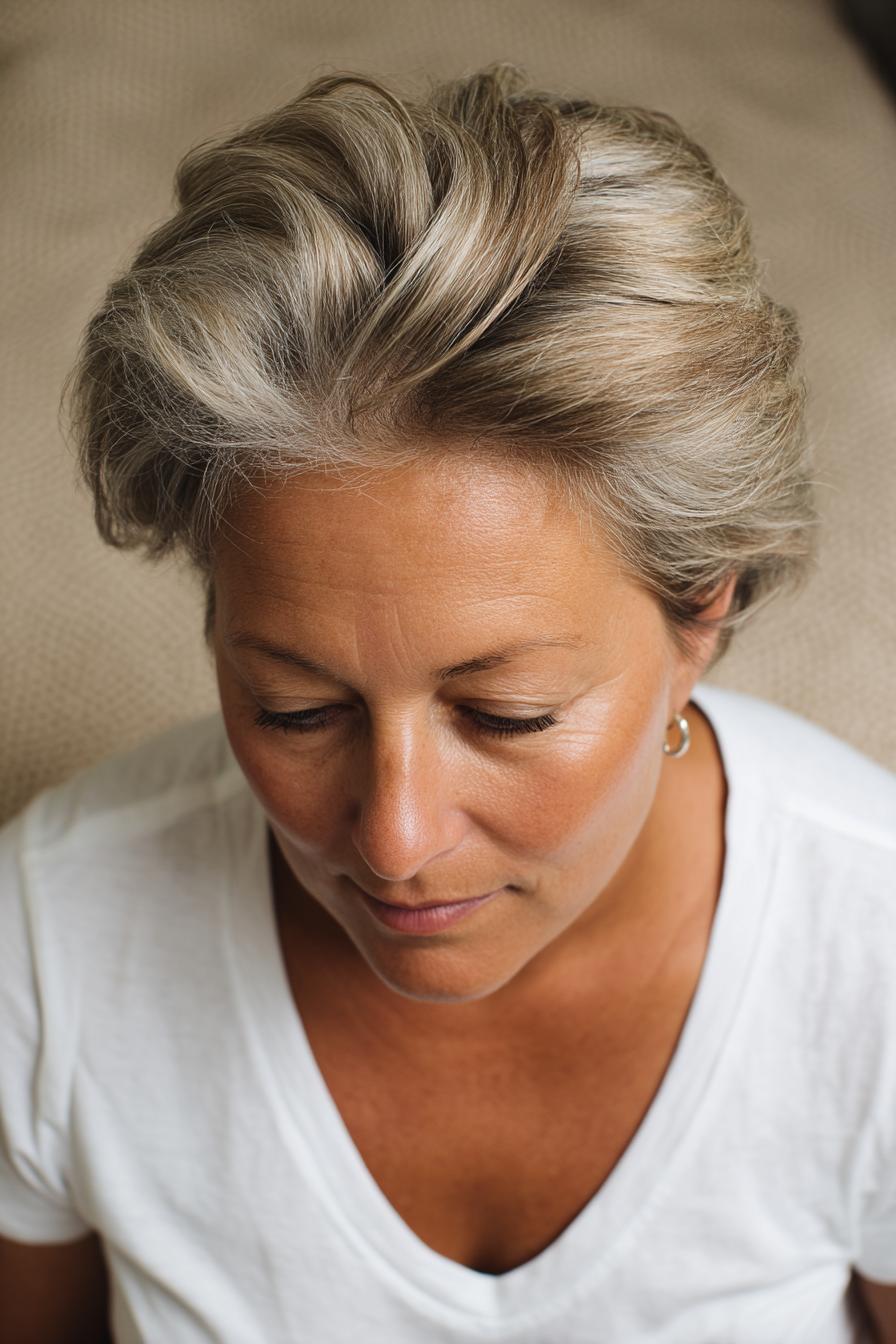 Timeless Silver Hair Elegance