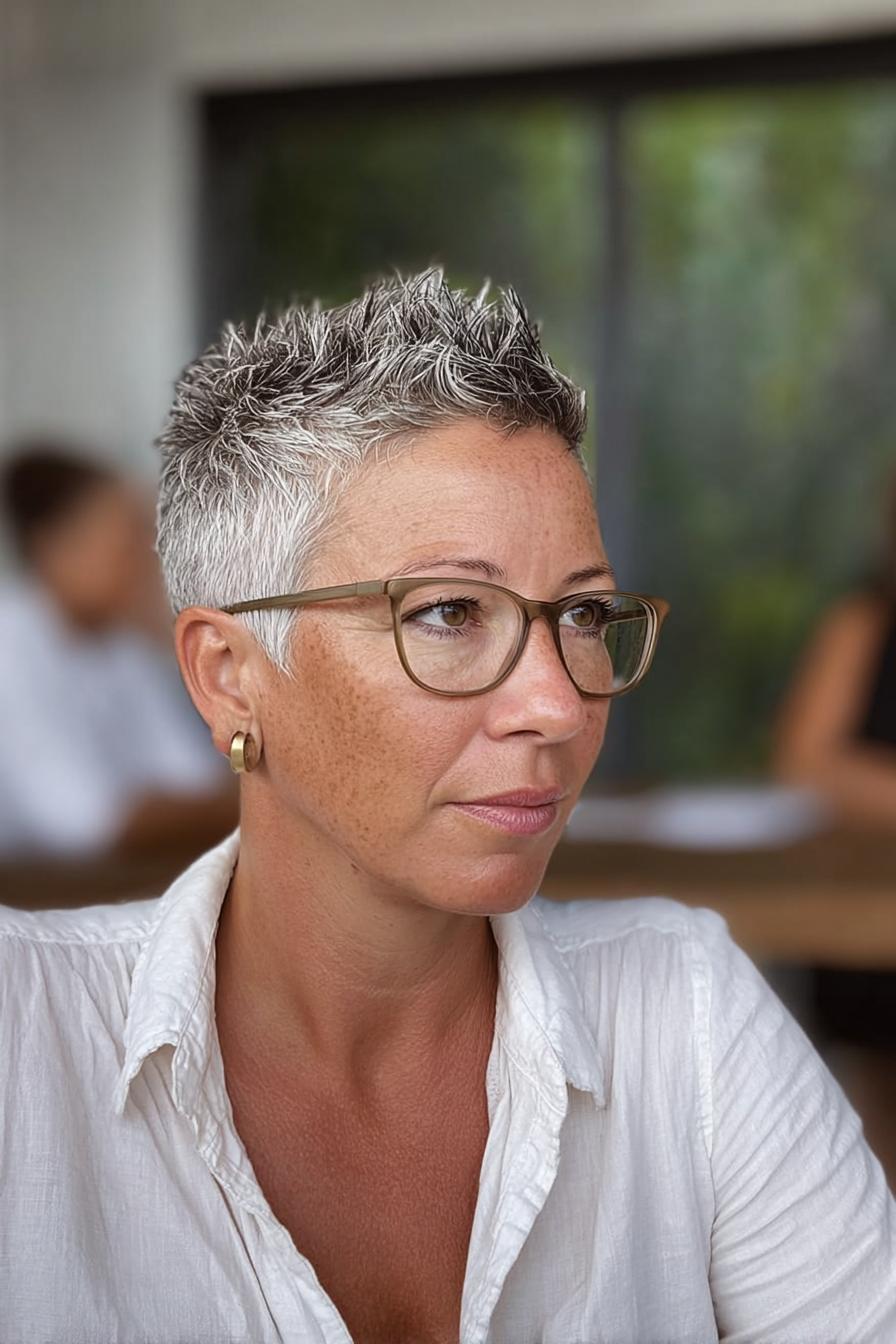 Bold Silver Pixie Style