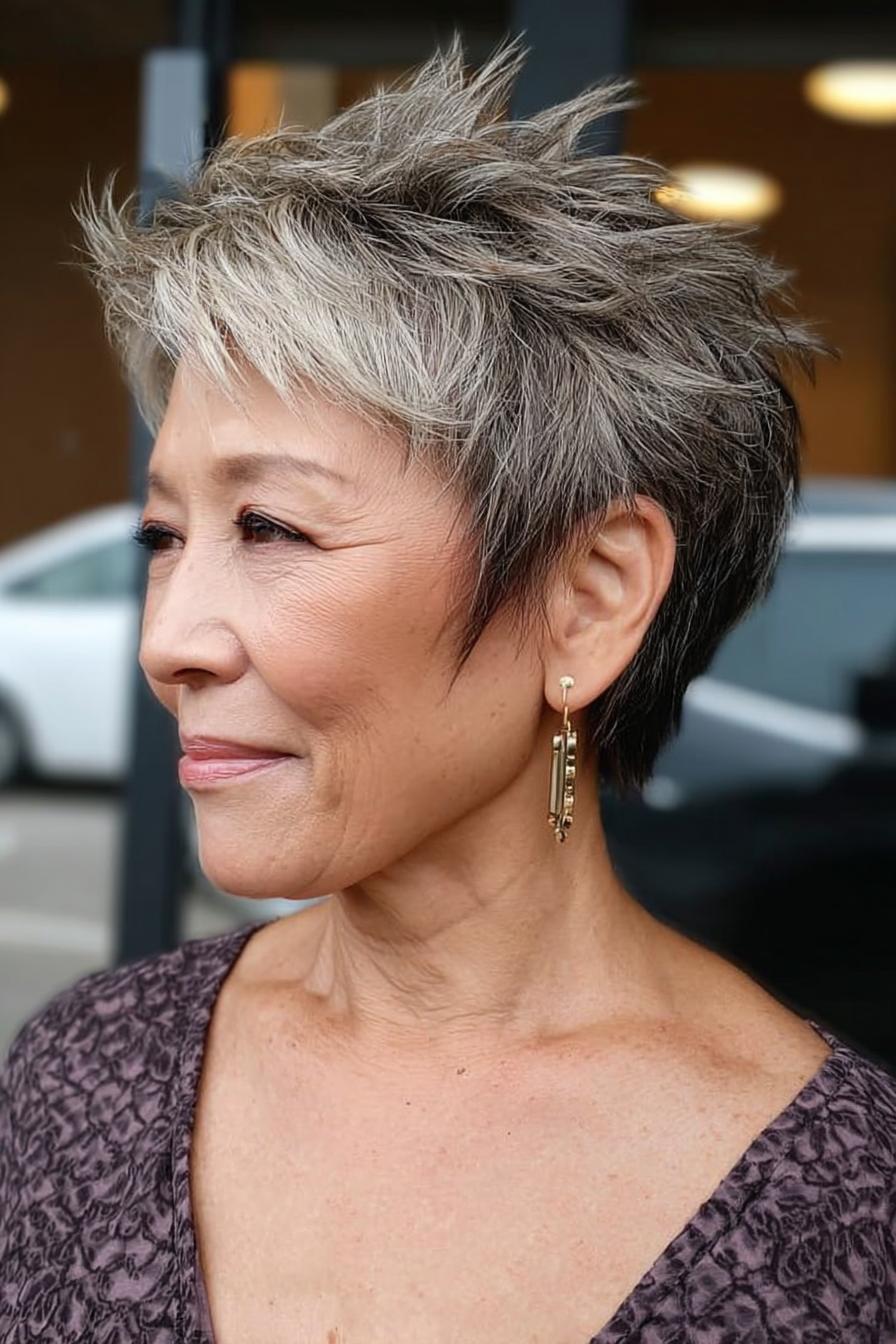 Chic Edgy Gray Pixie