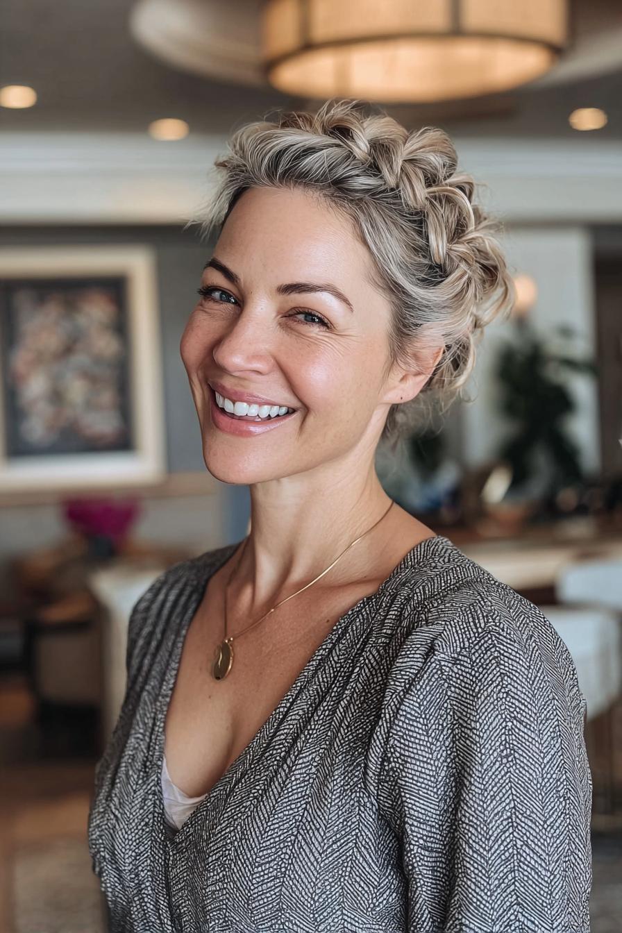Elegant Crown Braid Style
