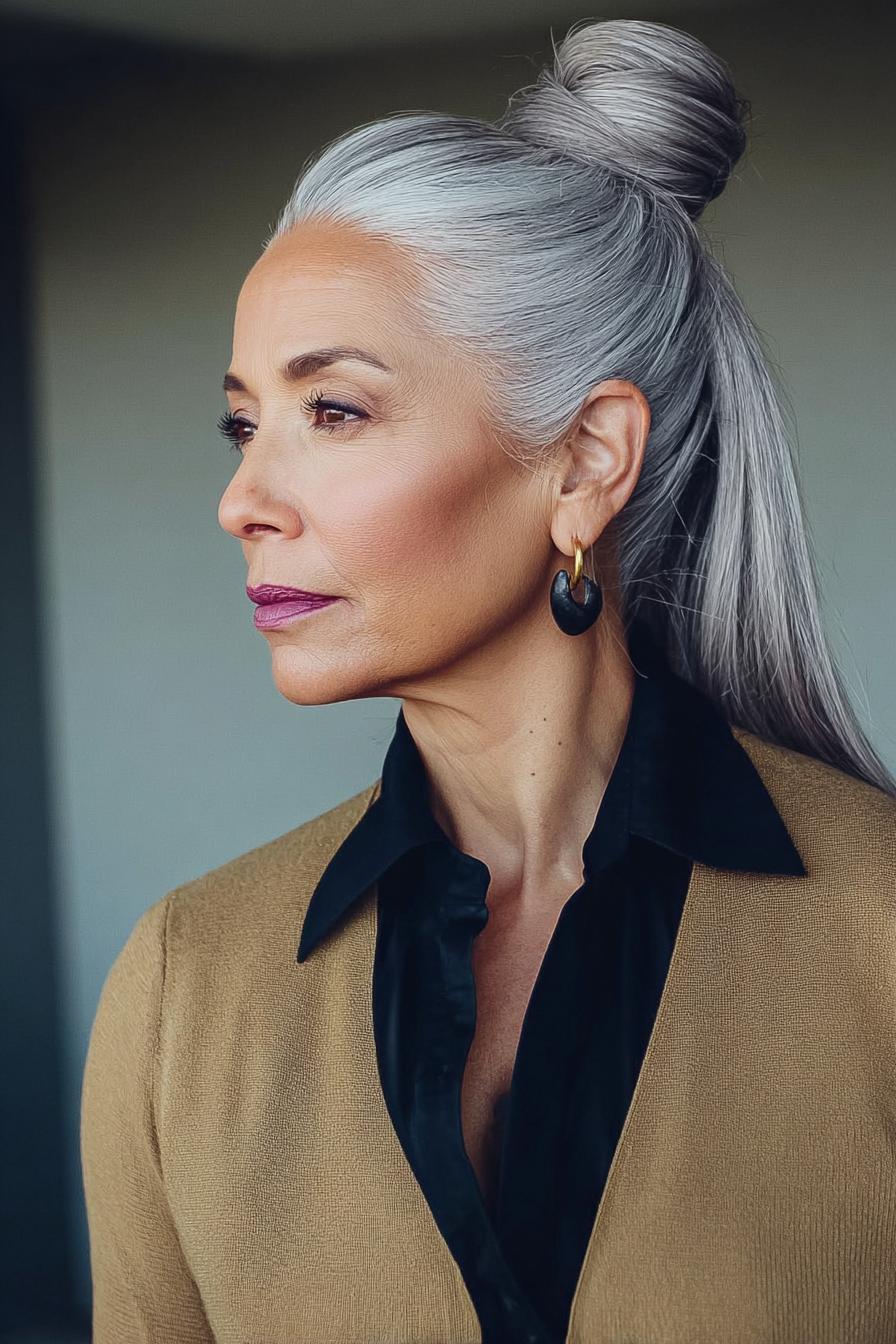 Elegant Silver Hair Style