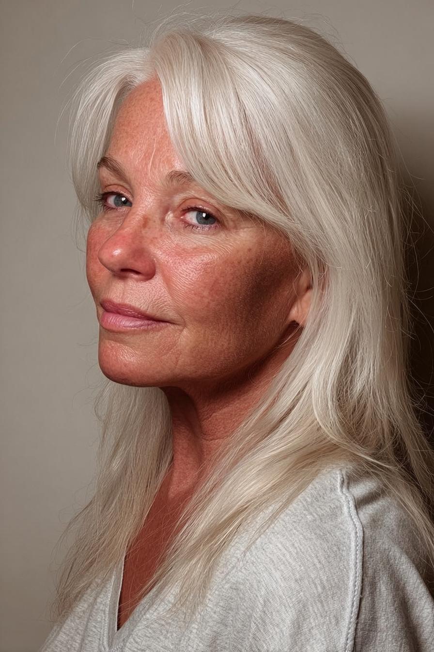 Flowing Silky White Hair