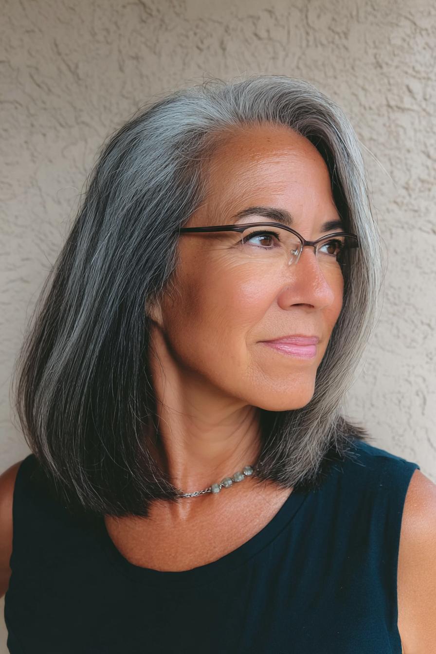Graceful Gray Hair Beauty