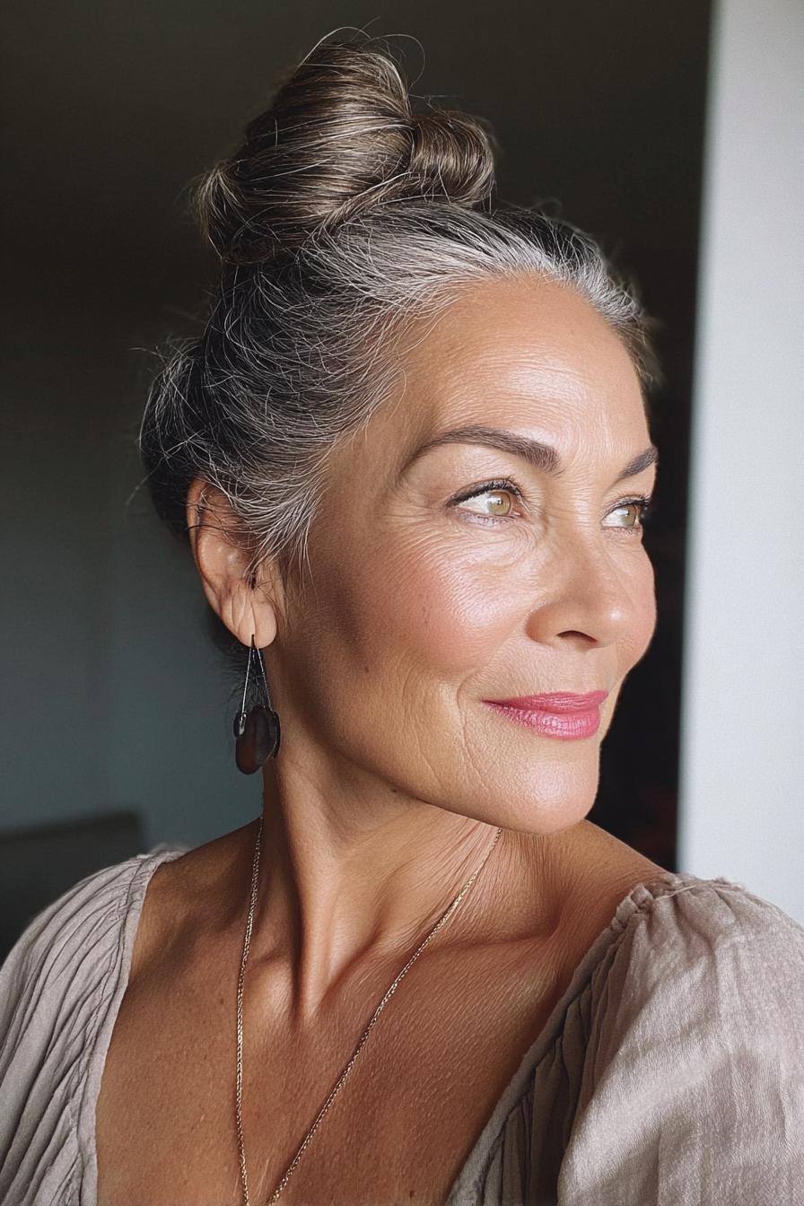 Graceful Silver-Haired Elegance