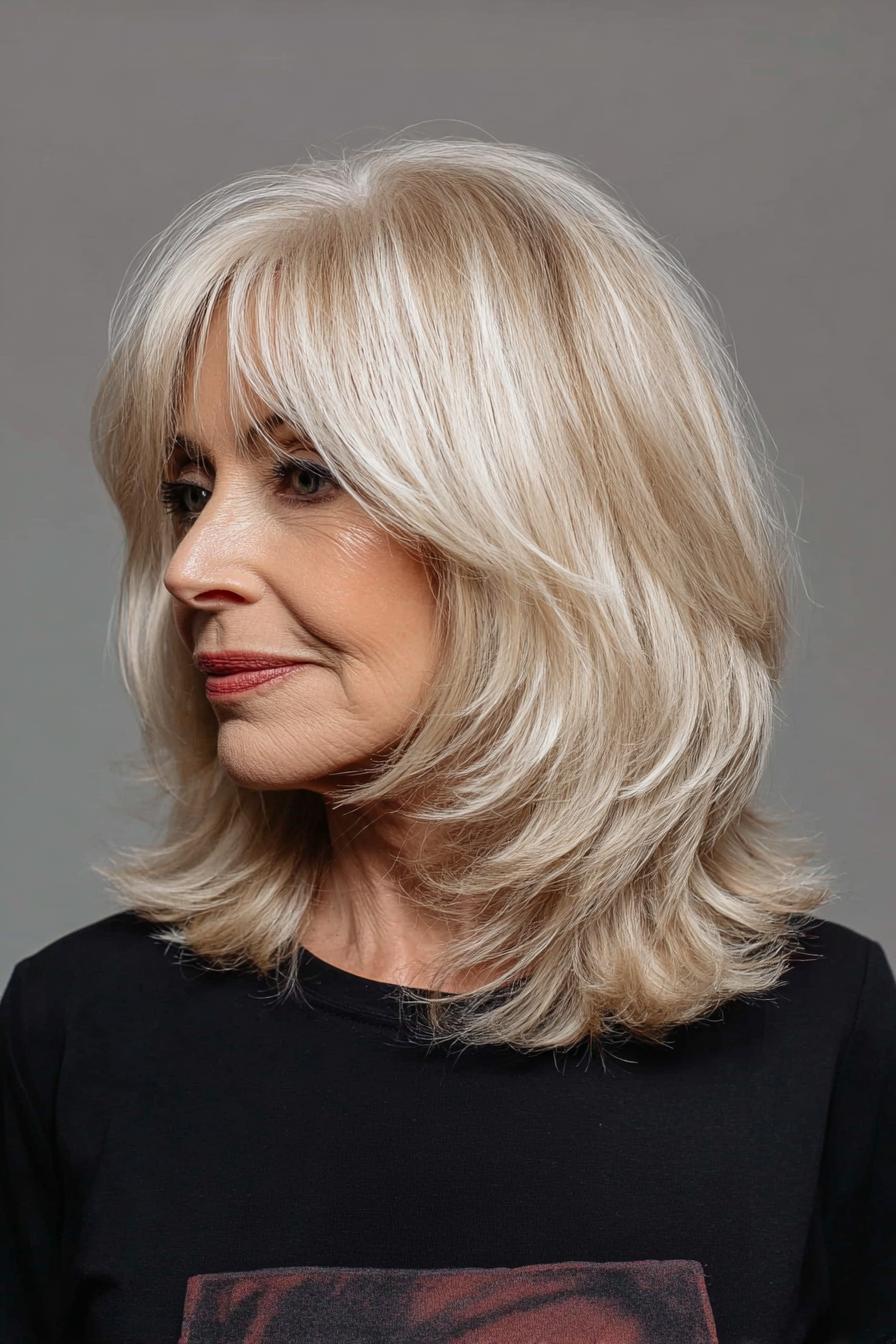 Layered Elegance With Bangs