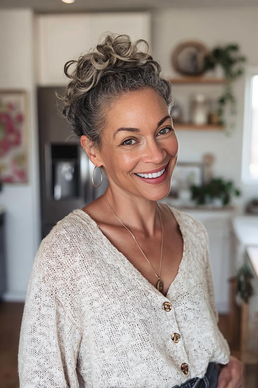Radiant Curly Updo Elegance