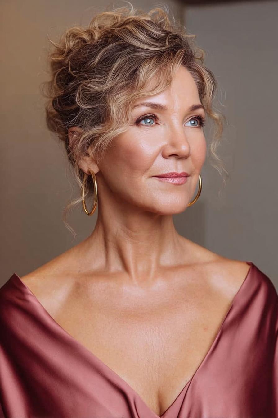 Romantic Loose Curl Updo