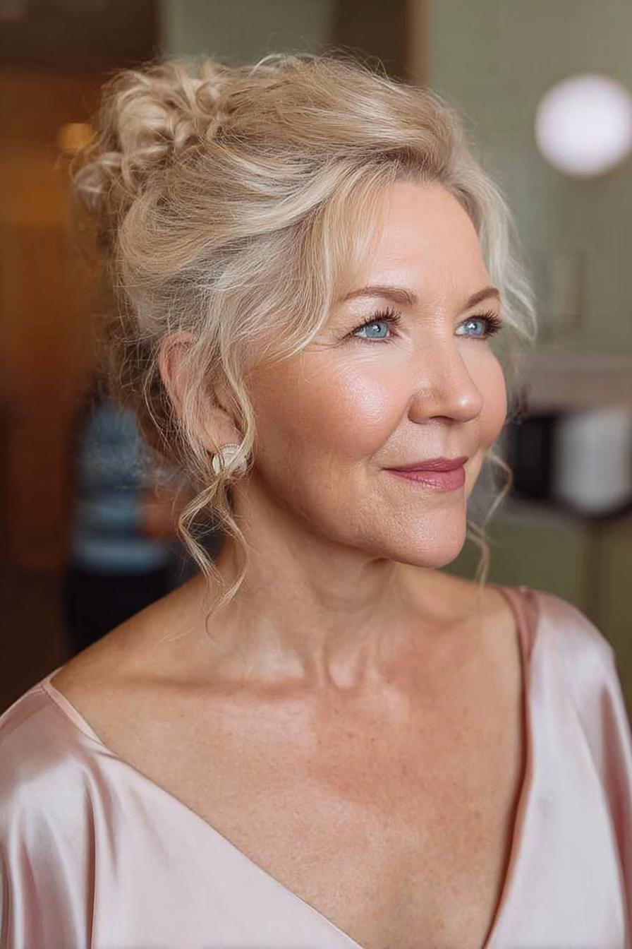 Romantic Messy Curl Updo