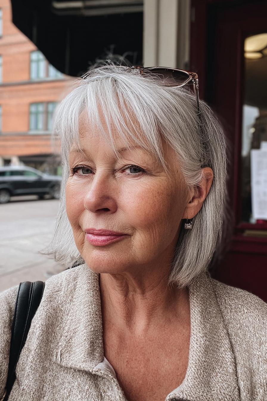Silky Silver Hair Elegance