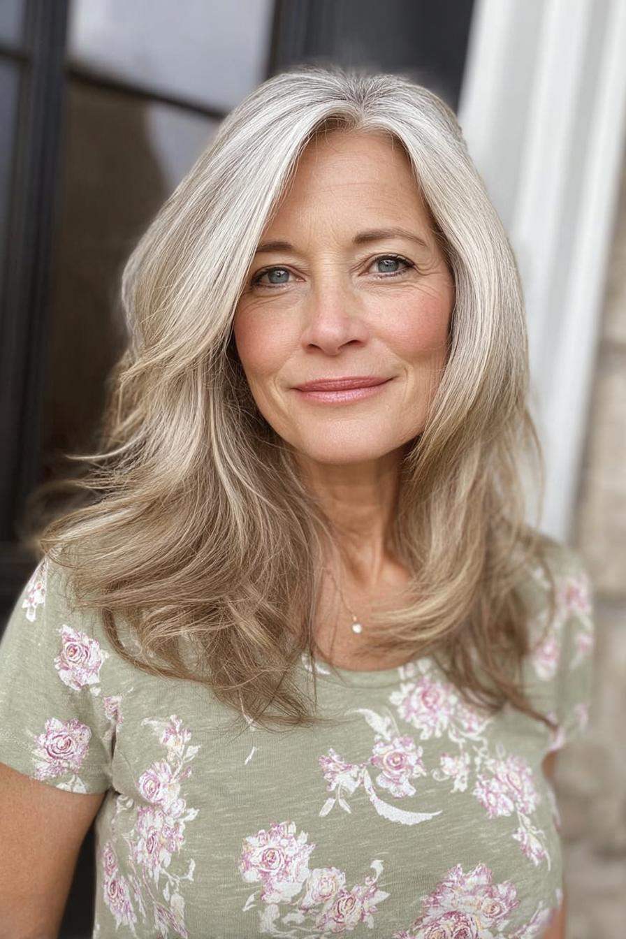 silver blonde waves elegance