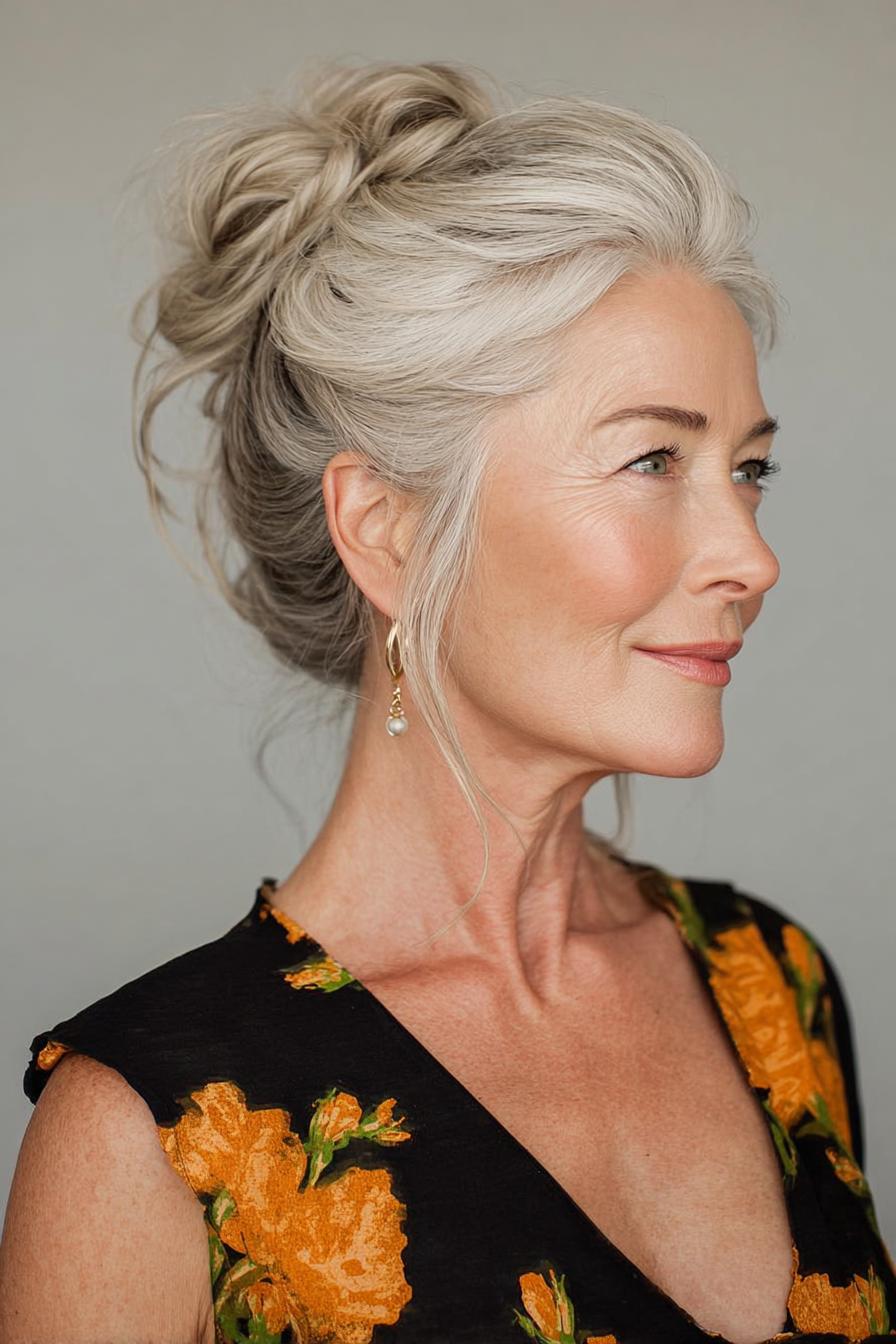 Silver Elegance in Updo