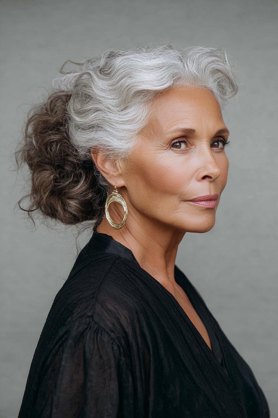 Silver Strands and Soft Curls