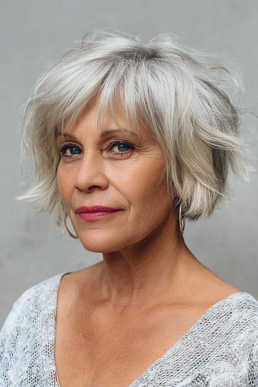 Silver Strands Chic Bob