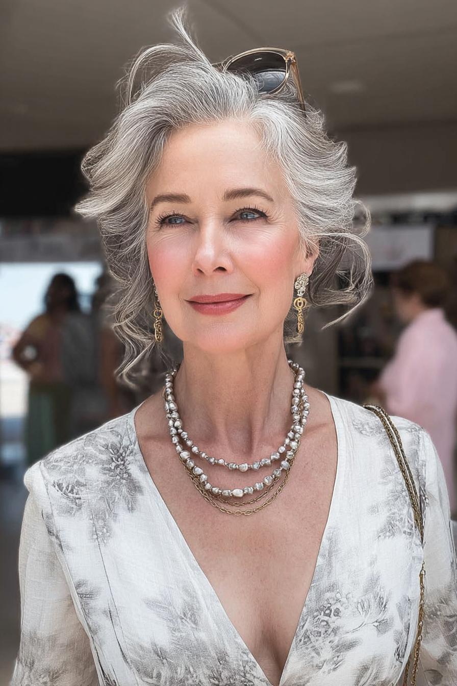 Silver Waves Embrace Beauty
