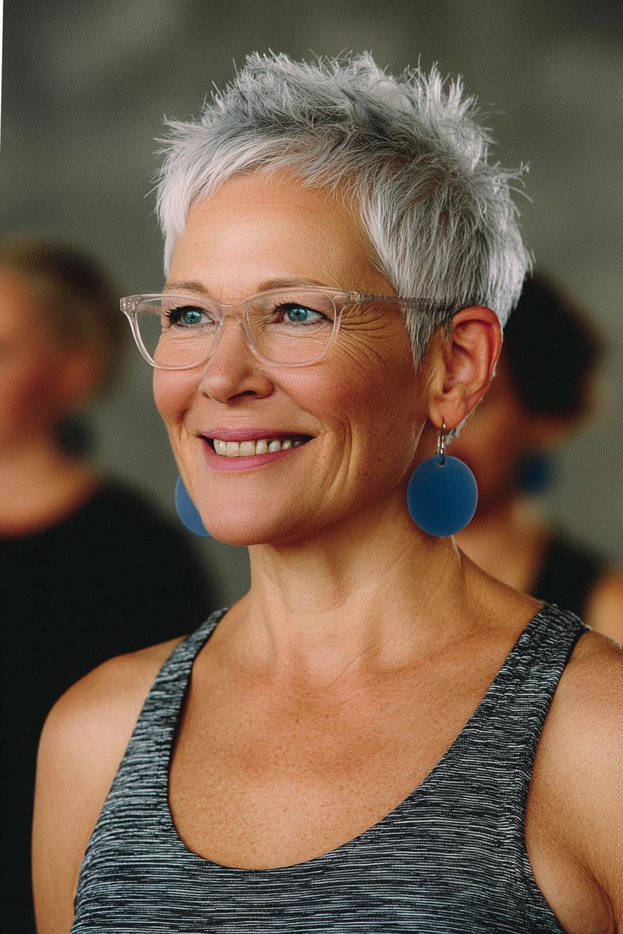 Silvery Chic Pixie Style