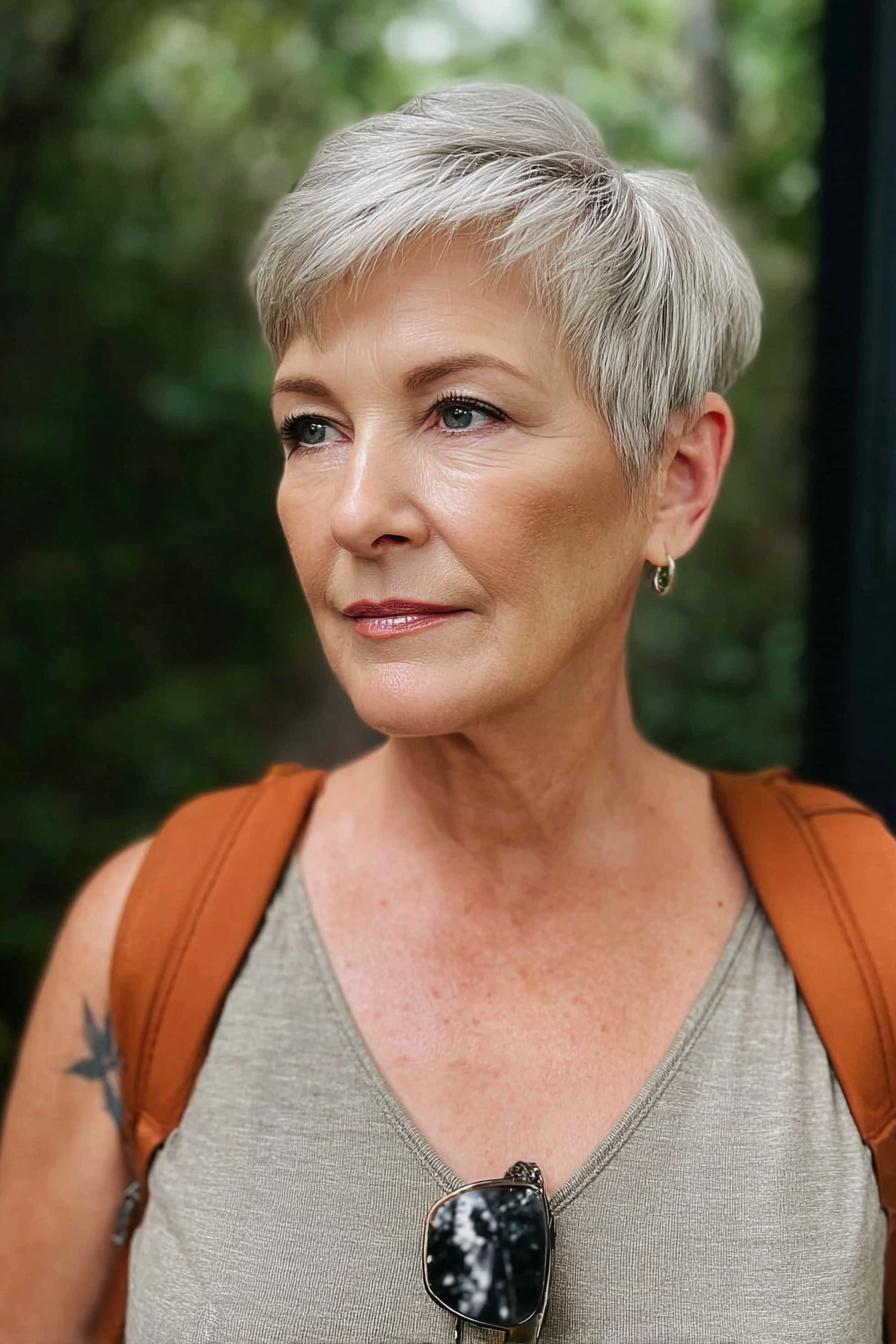 Silvery Chic Pixie Style