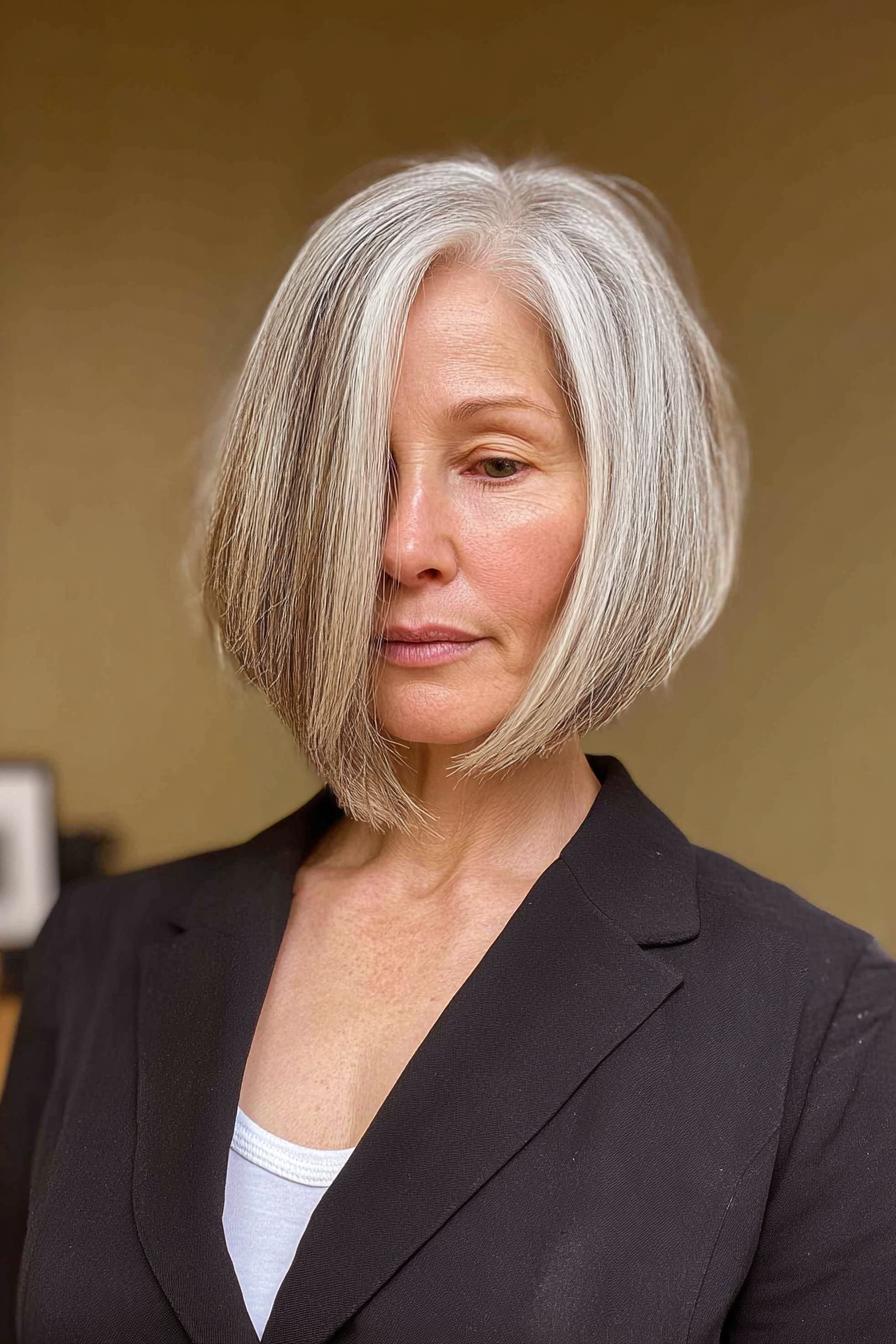 Graceful Gray Bob Style