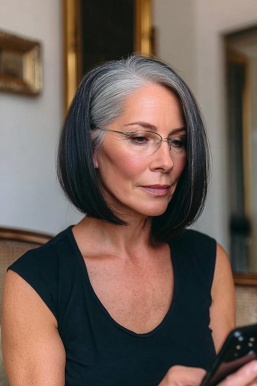 Silver and Sleek Bob