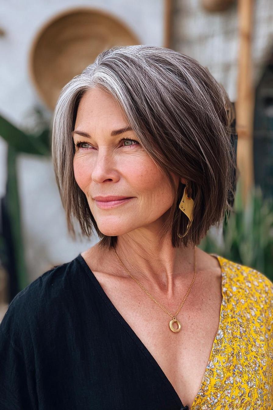 Silver Highlights Stylish Bob