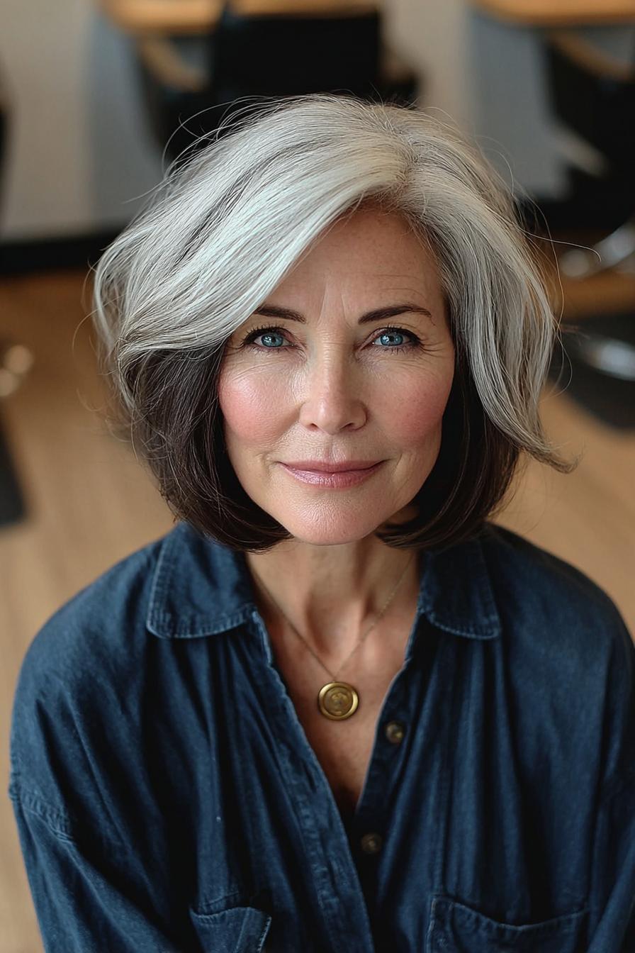 Silvery Chic Bob Style