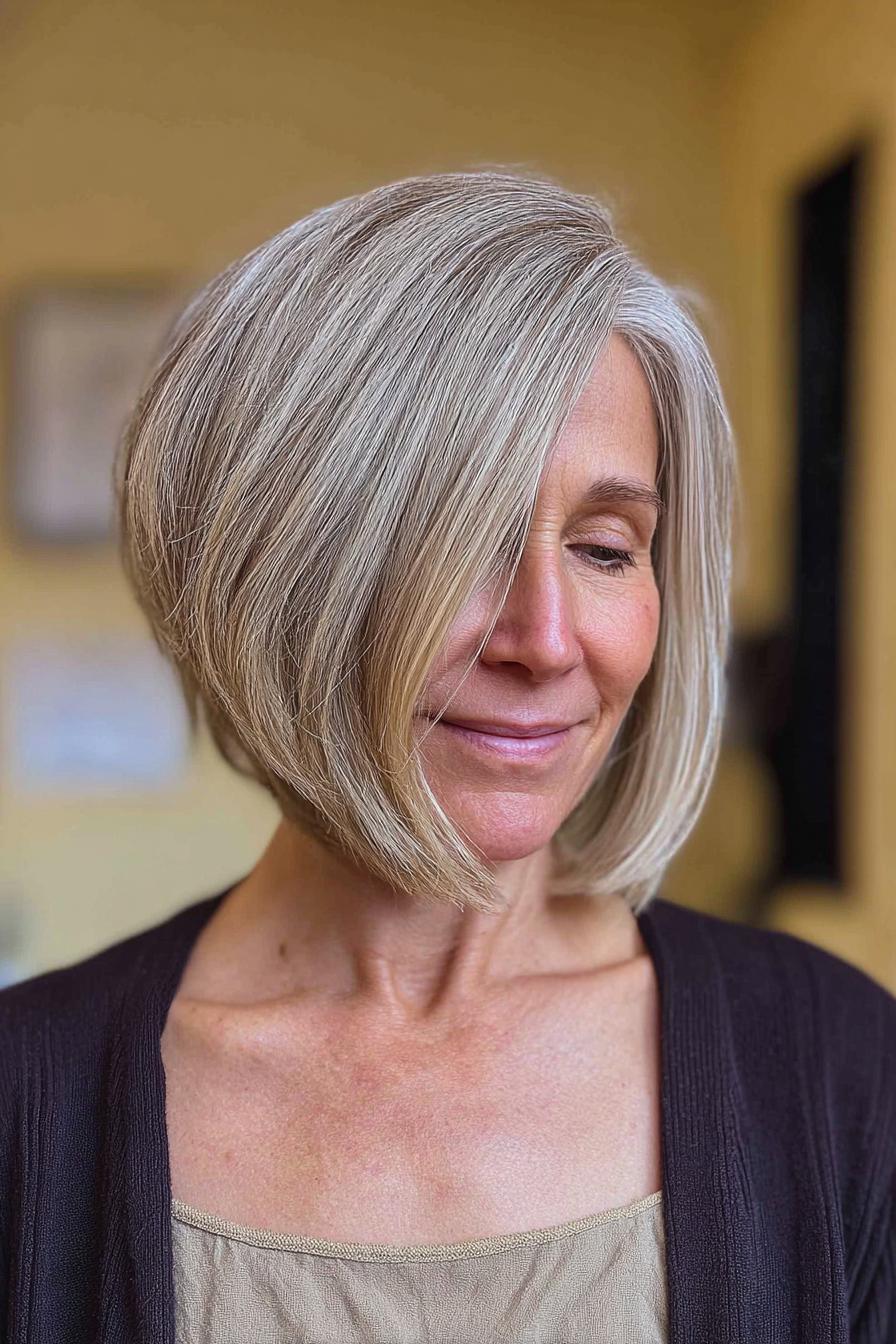 stylish chin length bob