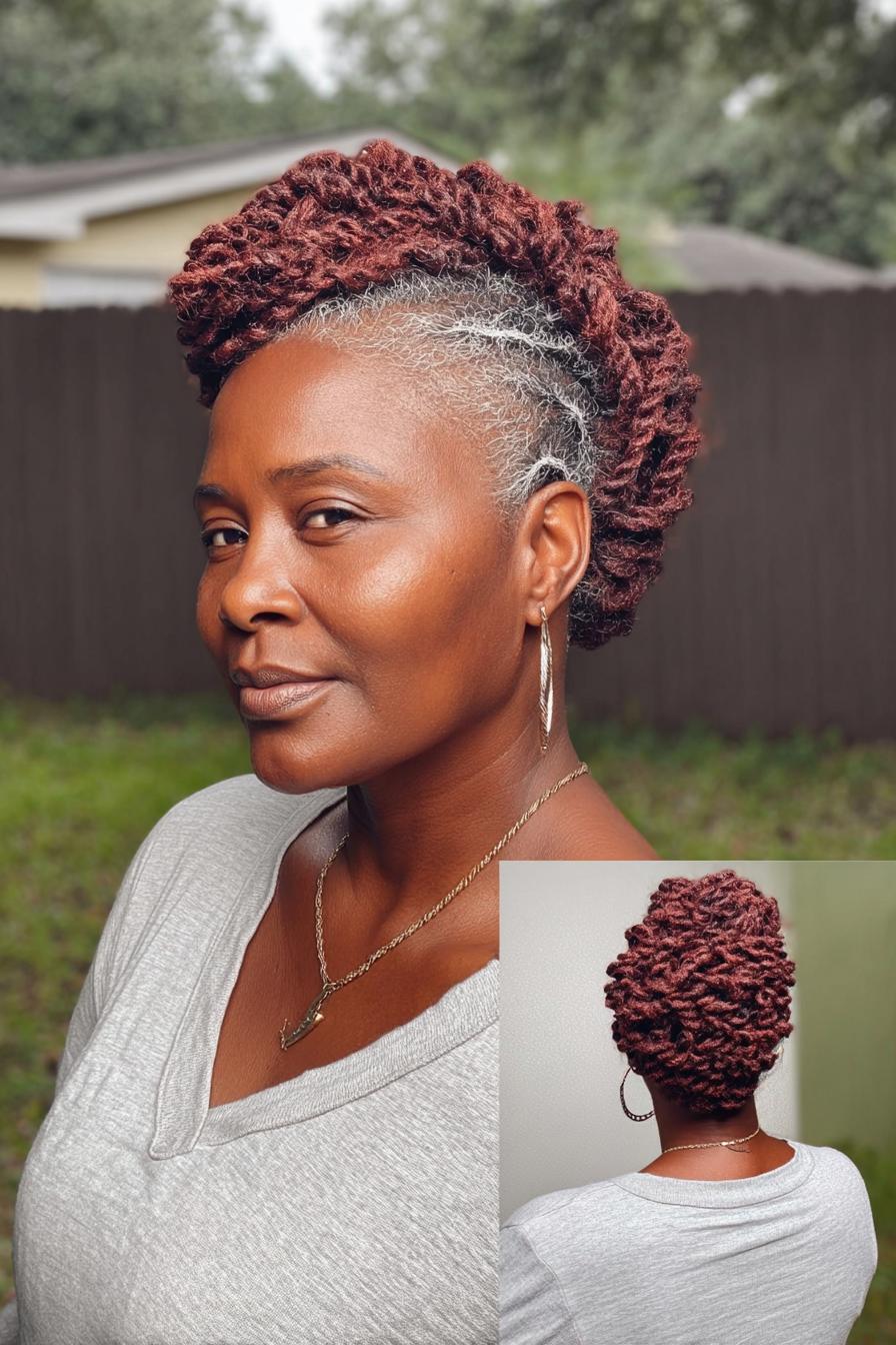 Burgundy Mohawk Elegance