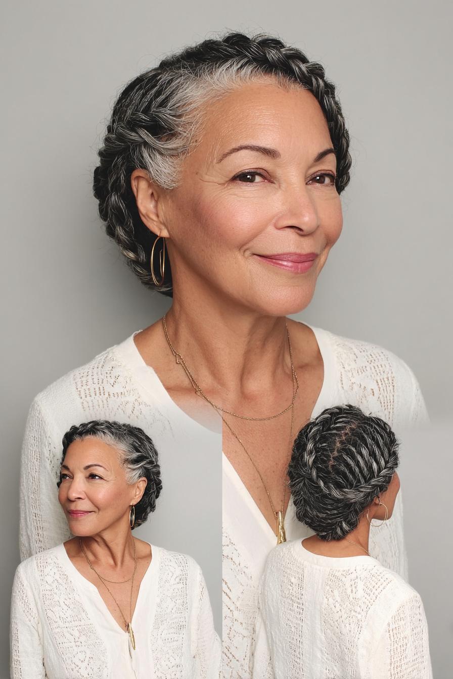 Crown Braids with Highlights
