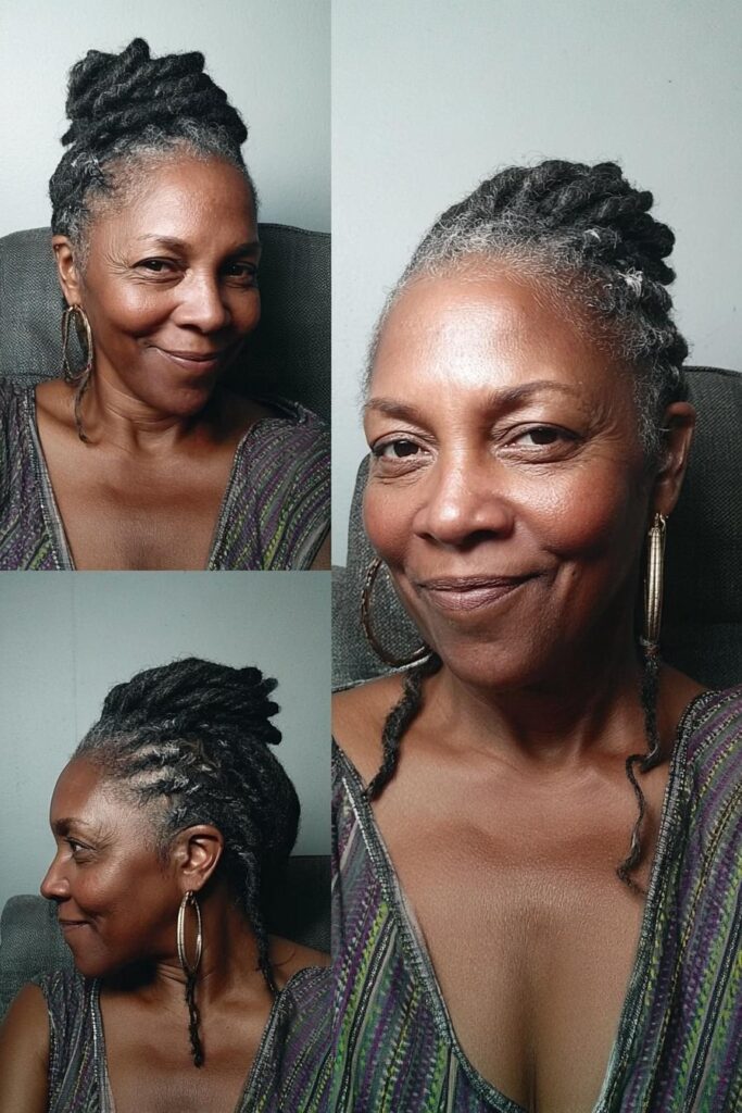 elegant dreadlock updo style