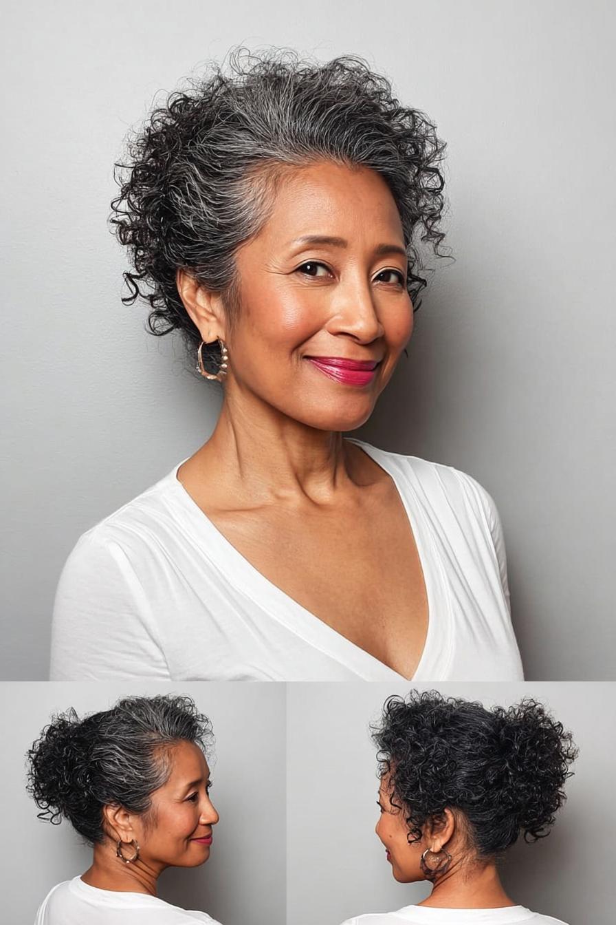 Elegant Textured Gray Updo