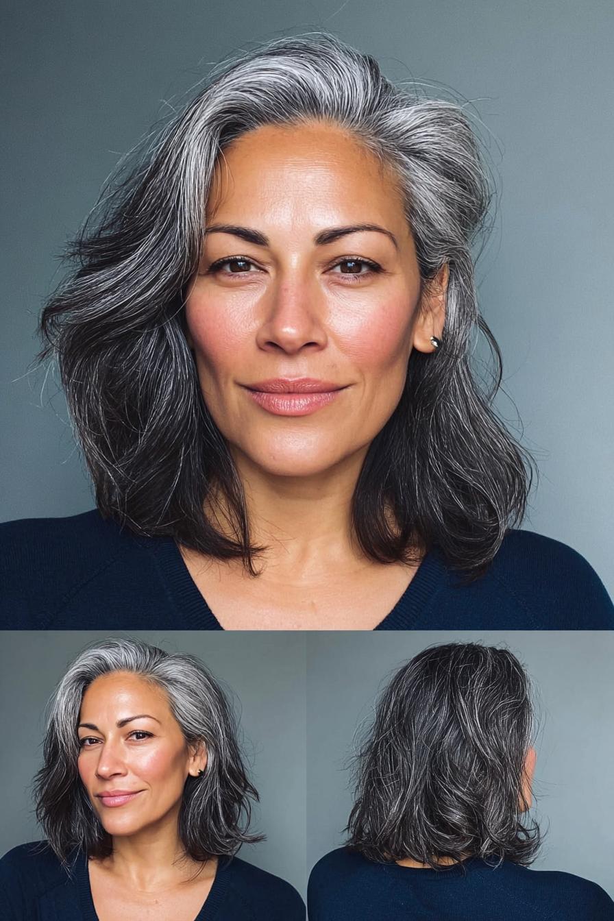Graceful Wavy Gray Hair