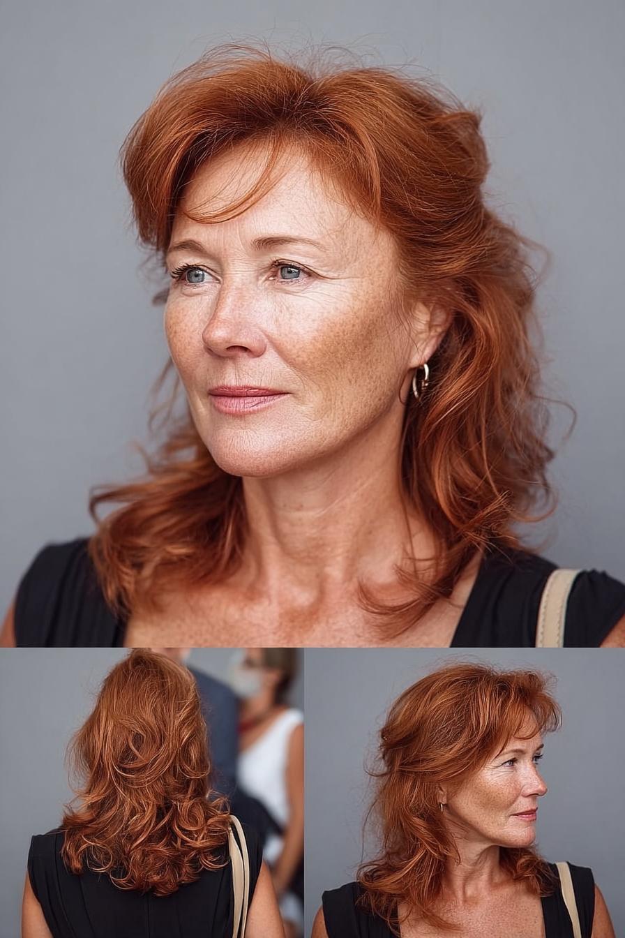 radiant red hair waves