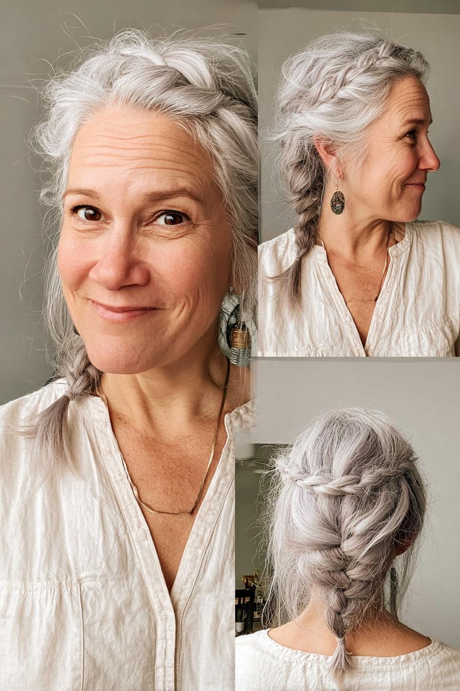 Silver Waves Side Braid