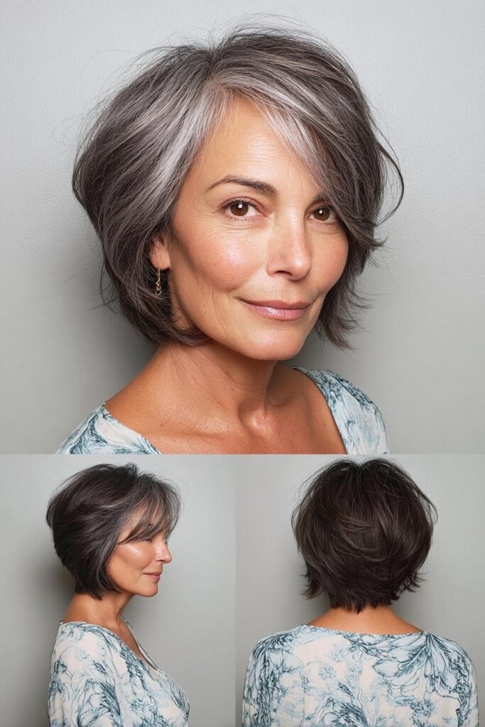 layered bob with highlights