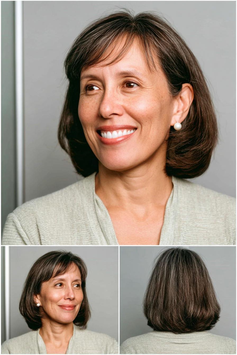 Sleek Bob with Bangs