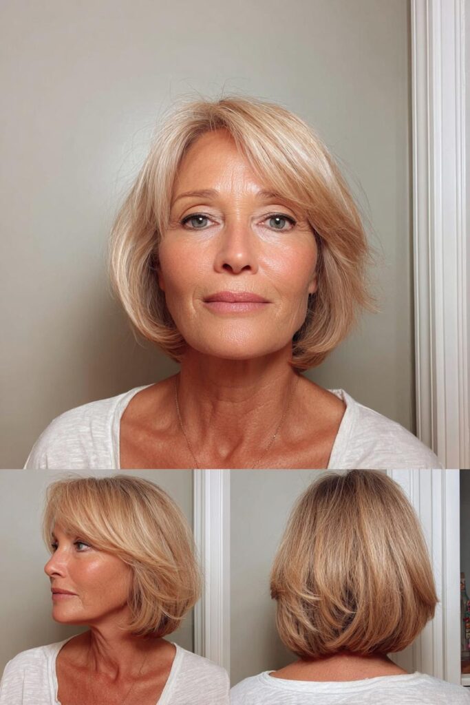 timeless blonde bob style