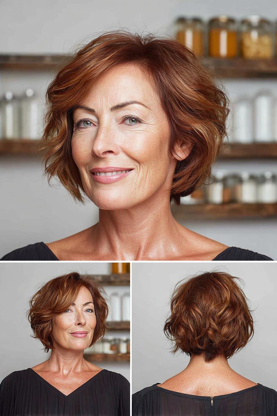 Warm Wavy Bob Vibes