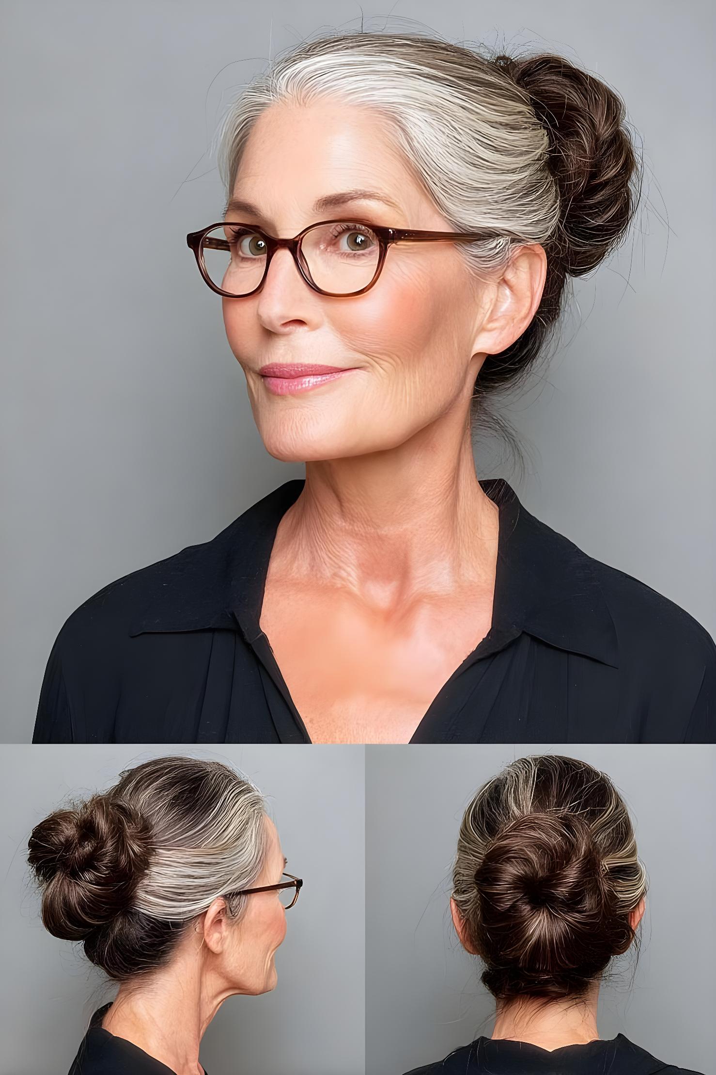 elegant low bun glow