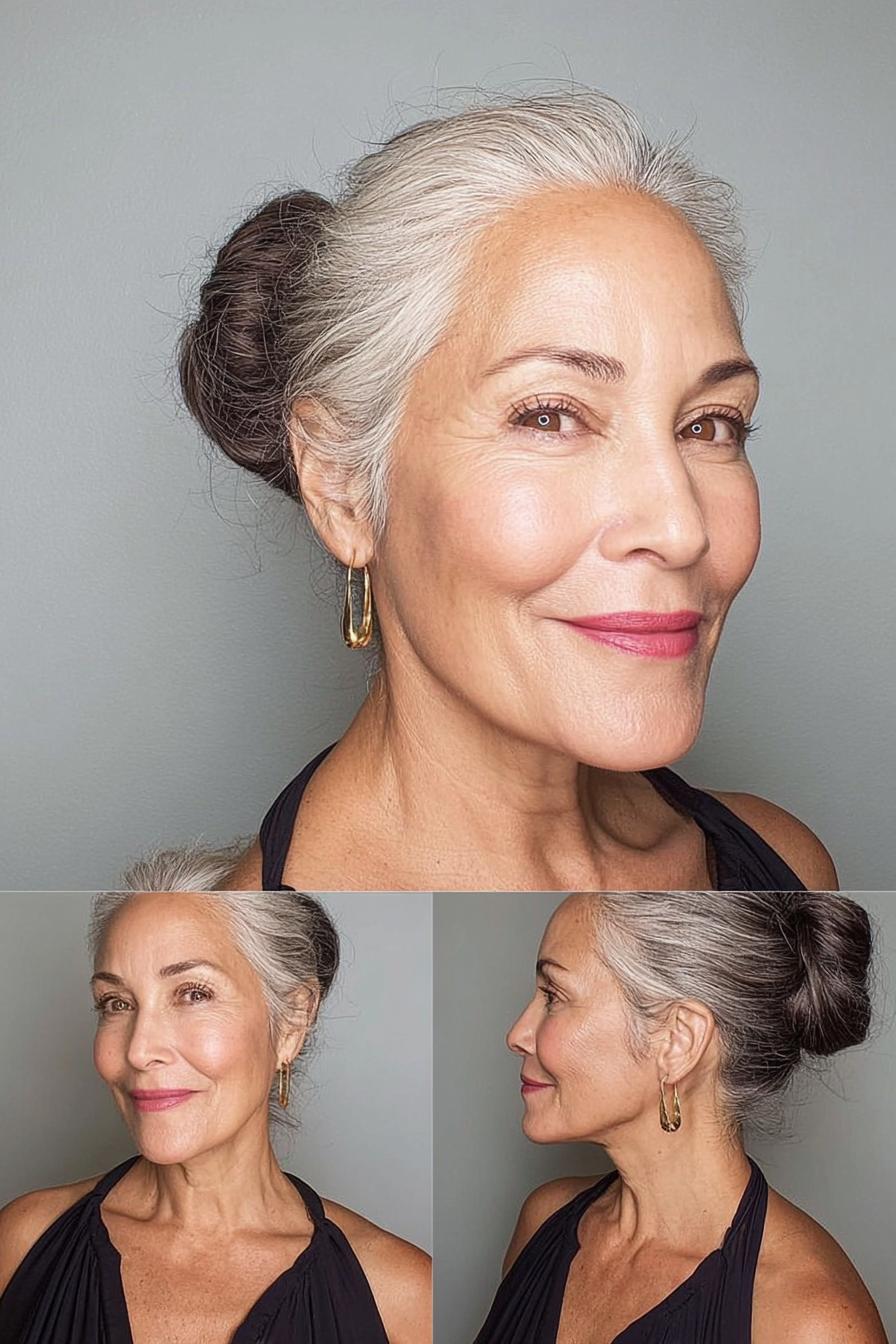 Elegant Silver Hair Bun