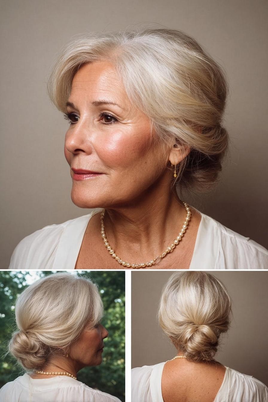 Elegant Waves and Low Bun