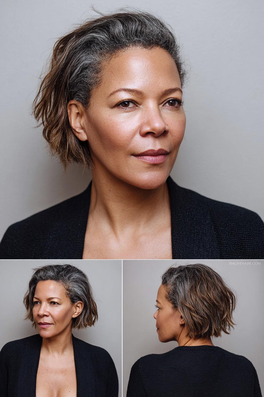Gray Layered Bob