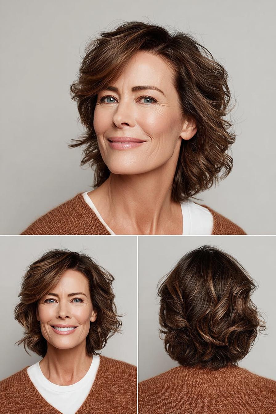 Textured Waves with Side Bangs